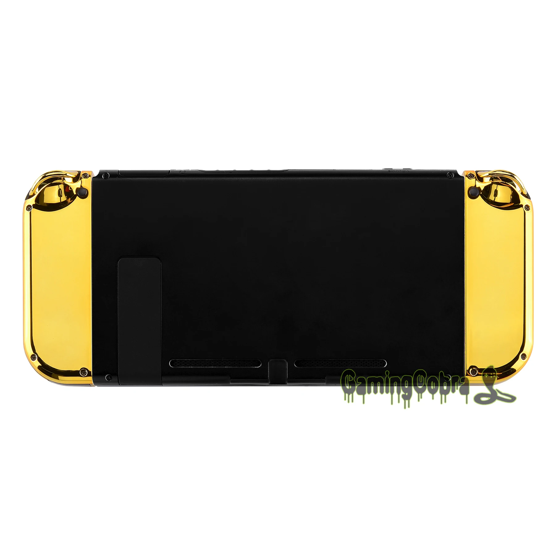eXtremeRate Chrome Gold Controller Housing (D-Pad Version) With Full Set Buttons Replacement Shell for NS Switch JoyCon & OLED