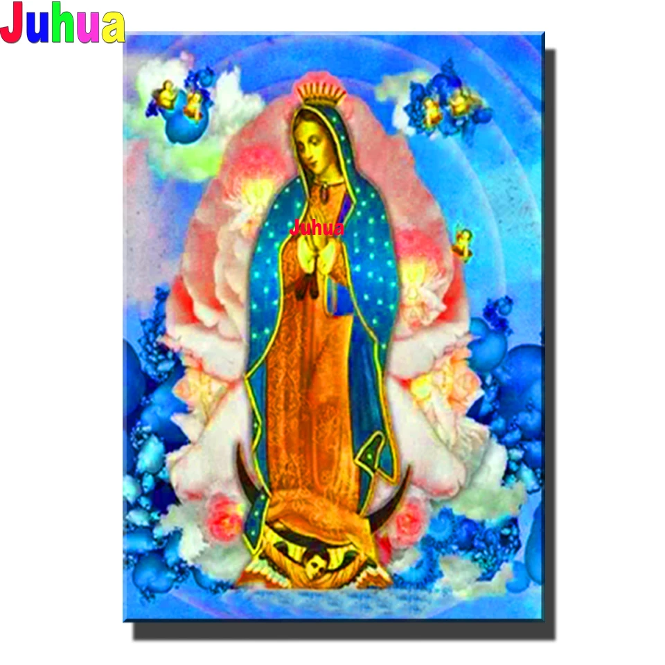 

Мексиканская Дева Мария Гуадалупе 5D, алмазная живопись своими руками, вышивка крестиком, мозаика с изображением нашей леди Фатимы, вышивка ...