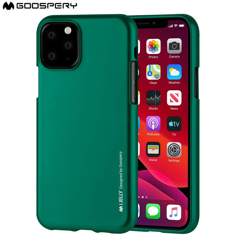 Оригинальный Тонкий чехол Goospery i Jelly из ТПУ с металлическим покрытием для iPhone 11 Pro