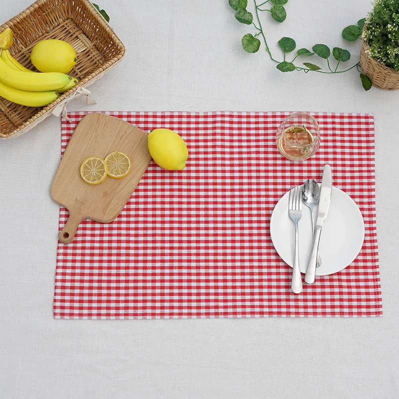 Рождественские столовые приборы из полиэстера и хлопка пасторальные коврики