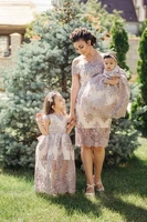 pink mother daughter kid dresses mother daughter kid celebration christening party dresses birthday dresses gowns custom