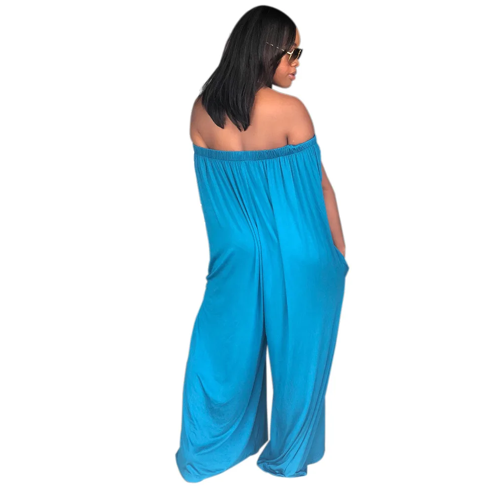 Женский свободный комбинезон на одно плечо летний однотонный повседневный из
