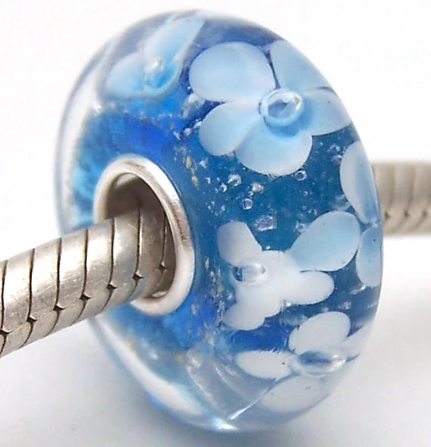 

PJG2812 100% S925 Sterling Silver Beads Murano Glass beads Fit European Charms Bracelet charms diy jewelry Lampwork GlassBeads