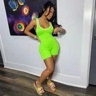 Костюм женский спортивный без рукавов, пикантный комбинезон в обтяжку, короткие штаны, спортивный костюм, одежда для фитнеса, на лето