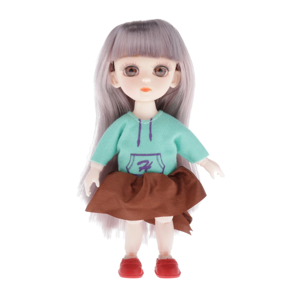 

4Pcs Hair 16cm Fashion Dressing Baby Mini Lifelike Dolls Girl Game