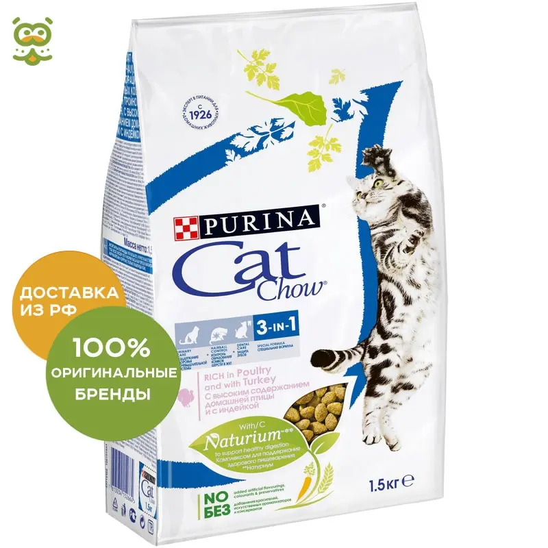 Корм Cat Chow Special Care 3 in 1 для кошек в 1: профилактика МКБ зубного камня вывод шерсти