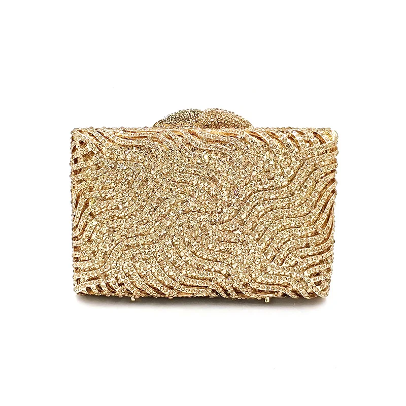 

XIYUAN Gold Silver Champagne Yellow Women Crystal Clutch Evening Purse Diamond Handbags Ladies Formal Dinner Party Clutches Bags