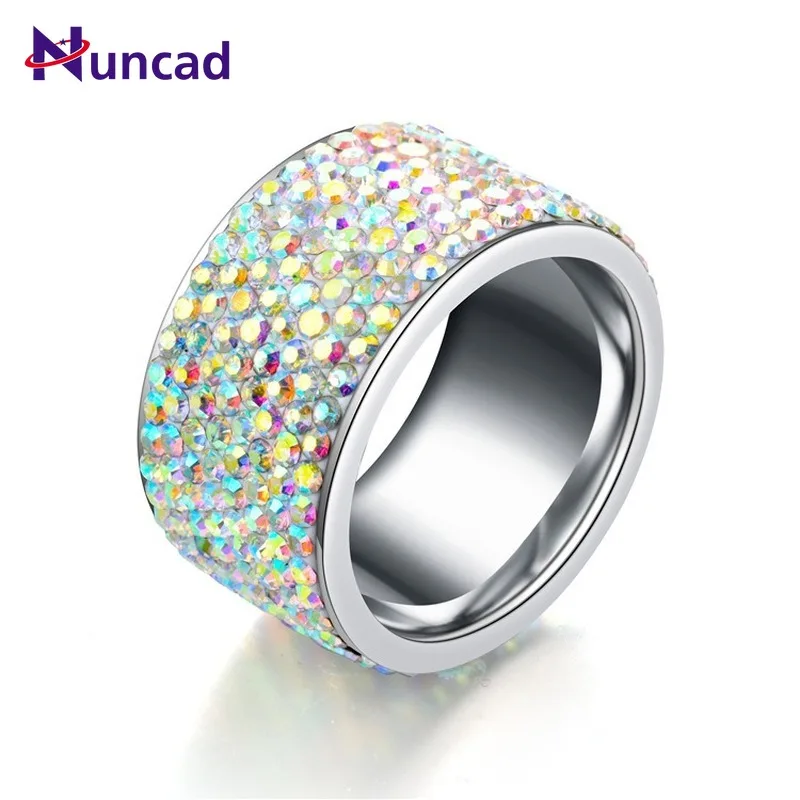 12 мм 8 строк горный хрусталь кристалл для мужчин и женщин кольца AB Цвет чешское