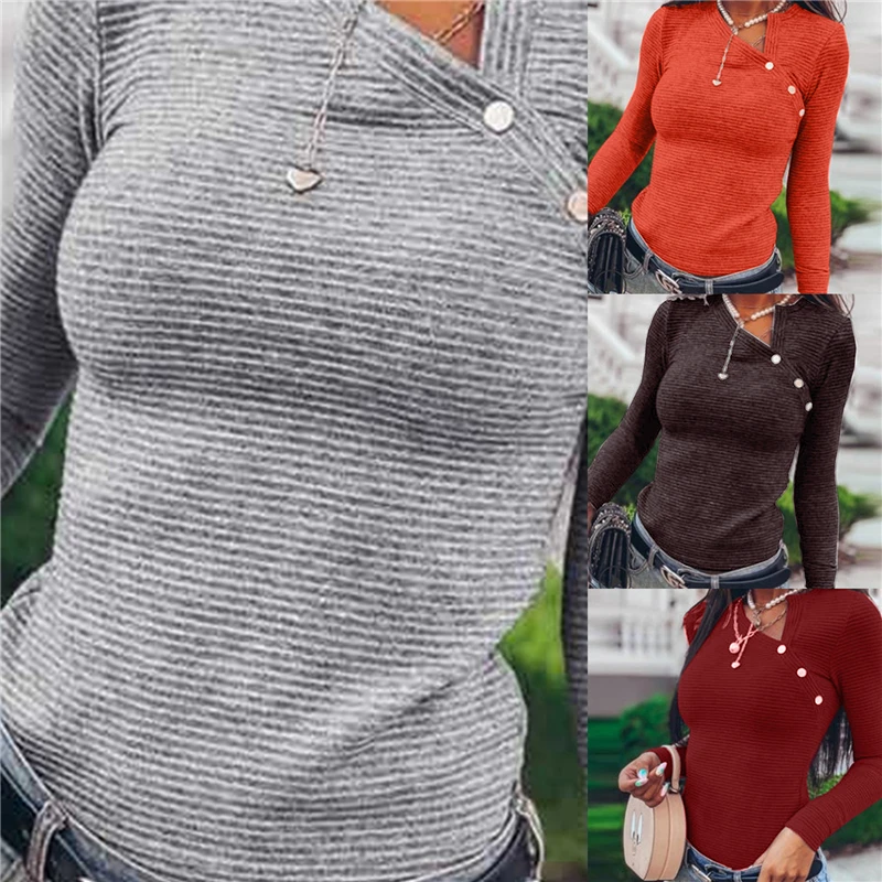 

Long Sleeve Top Women Fall Autumn 2021 Asymmetry Tops Women Skew Collar Woman Tshirts Slim Tops For Women Clothes Harajuku Shirt