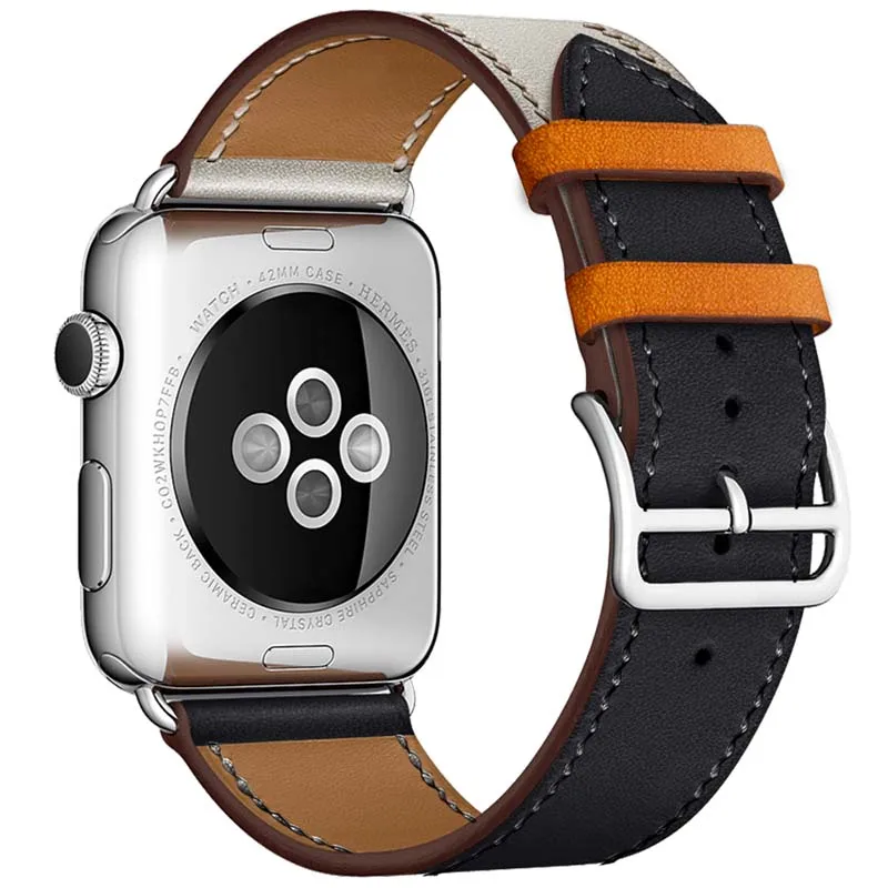 Suitable for Apple 7/6/5/4/SE Generation PU Leather Watch Strap Fashion Her mès PU Watch Strap Watch Band enlarge