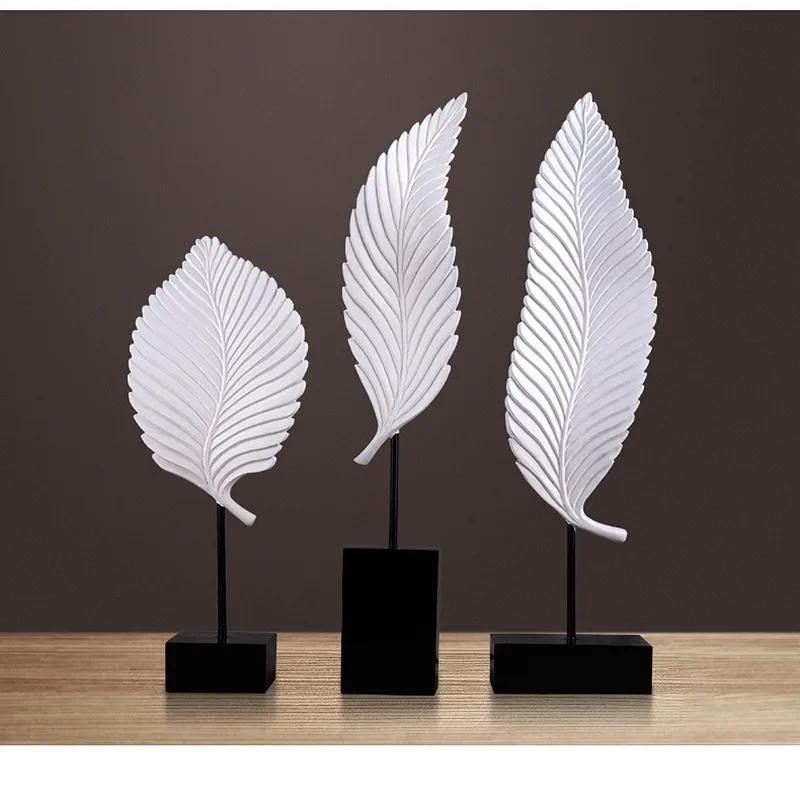 

3Pcs/set Interior Decoration Leaves Home Decoration statue Bedroom Room Personality Gift Home Decor Figurines R1493