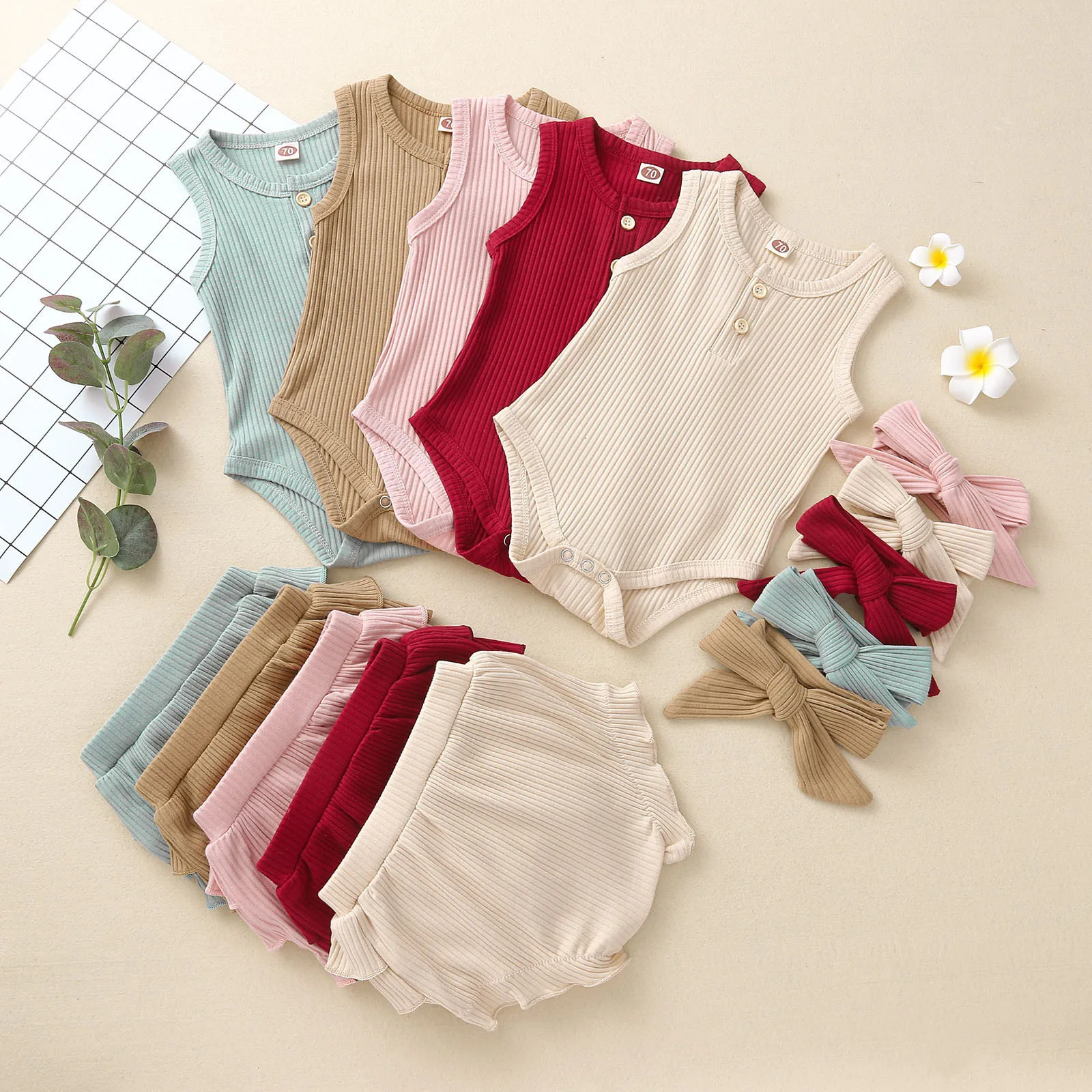 

Девочек костюм для новорожденных; Одежда для девочек; Летнее однотонное платье без рукавов жилет милый детский жилет для маленьких комбине...