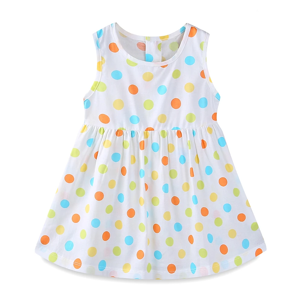 Летние платья для маленьких девочек LittleSpring милое платье без рукавов с принтом