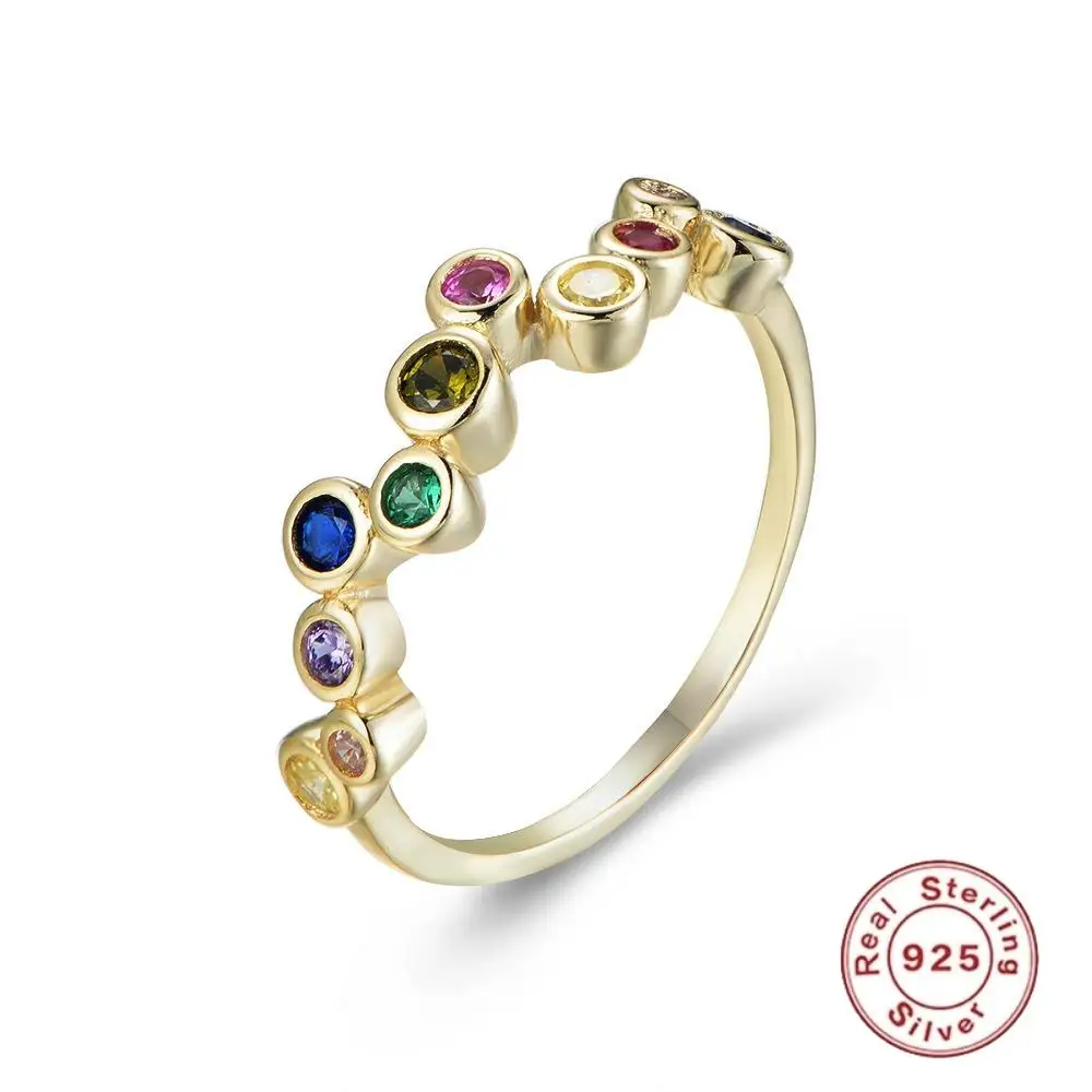 

Высококачественные кольца CCFJOYAS из серебра 925 пробы радужной расцветки стандарта Европы и Америки для свадьбы/помолвки, ювелирные изделия