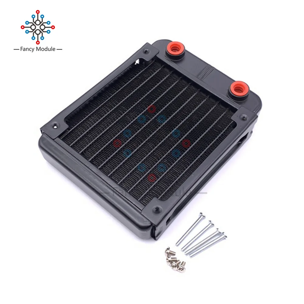 

120mm 10Pipe Threaded Port Aluminum Computer Radiator Water Cooler Cooling For CPU GPU VGA RAM Heatsink Exchanger Liquid Cooler