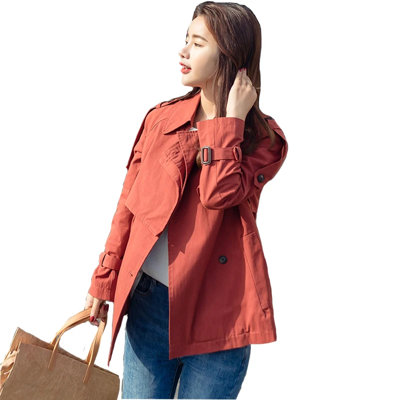 

Women's Coat Solid Casual Women Jackets Spring Autumn Women's Short Trench Coat Slim Female Windbreaker 2021 New Korean Version