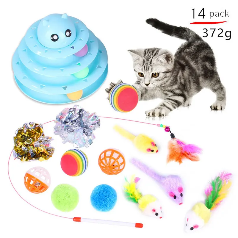 

Pet cat toy Kitten Toys Variety Pack-Pet Cat Toy Combination Set Cat Toy Funny Cat Stick Sisal Mouse Bell Ball Cat Supplies set