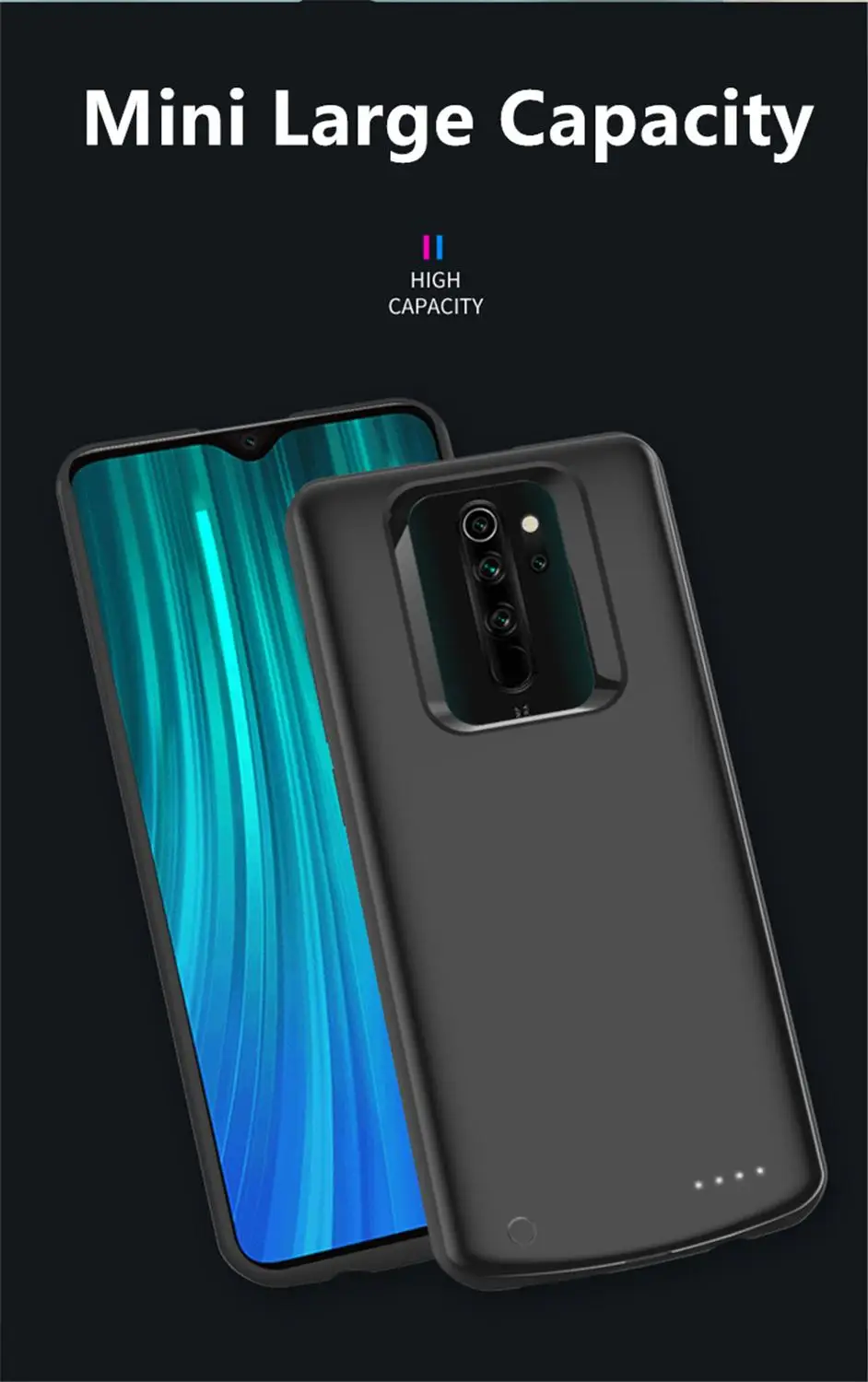 6500 мАч зарядное устройство чехол для Xiaomi Redmi Note 8 Pro power Case резервного питания банк чехол для Redmi Note 8 Pro power case