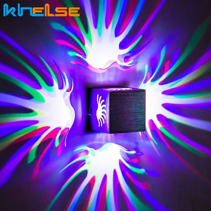 Светодиодная настенная лампа комнатный Светодиодный проекционный цветной