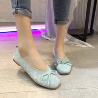 dot polka knitted flats slip on loafers shallow square toe moccasins mixed colors fly weaving women shoes bowtie espadrilles hot
