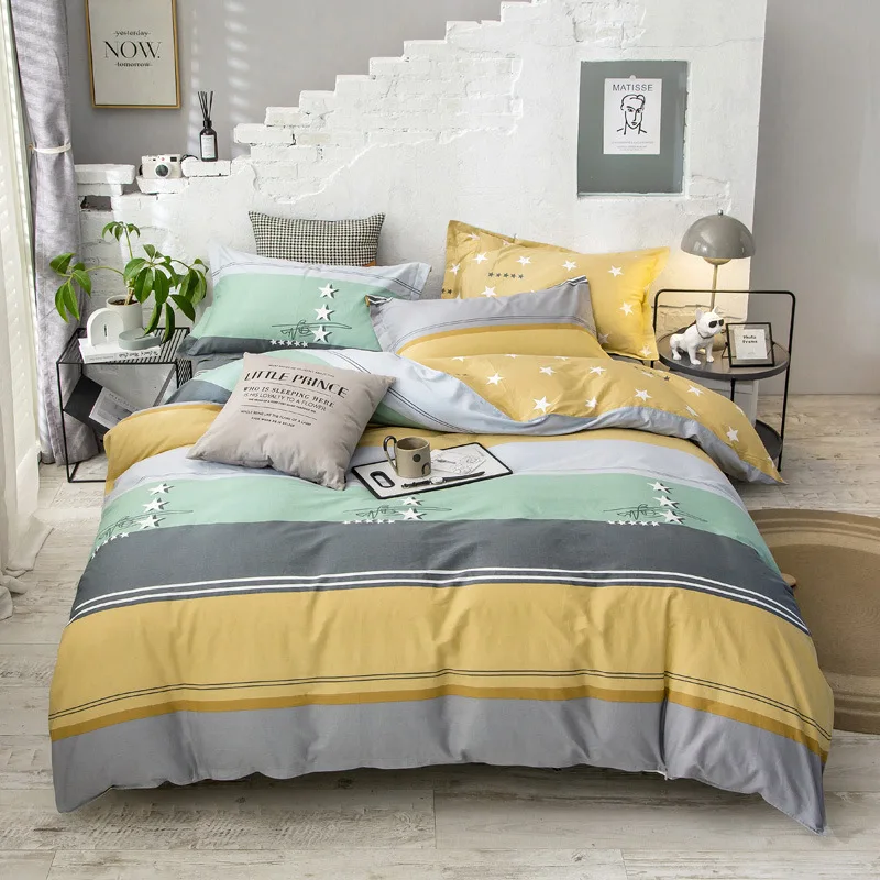 

Print Bedding Set Fashion Double Design Skin-Friend Cotton Fabric Quilt Cover Sheet Pillowcases Enjoy Soft Night Oceania
