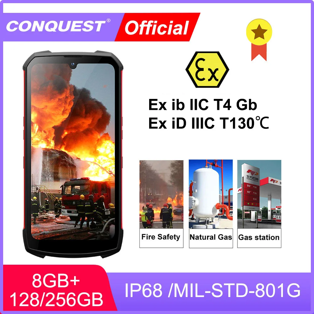 

CONQUEST S16 ATEX Explosion-proof Android Phone Rugged IP68 Waterproof NFC Smartphones IP68 Celular Cell phone Unlocked