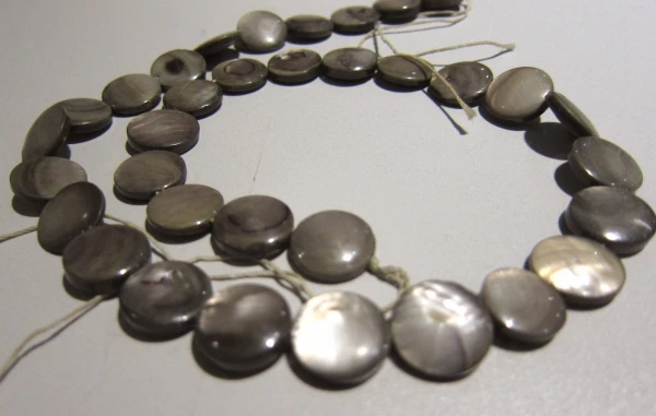 Черная монета Перламутровые Бусины в виде ракушки плоские круглые для модных