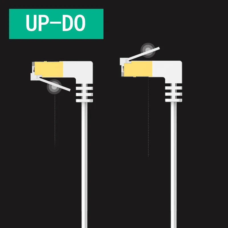 Ультратонкий сетевой коммутационный кабель Cat6 с левым поворотным углом UTP Cat 6