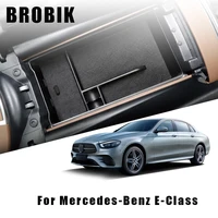 brobik for mercedes benz e class 2021 central armrest box storage box center console accessories black coin box
