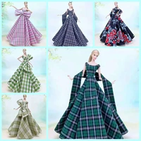 plaid 16 bjd wedding dress for barbie clothes for barbie doll outfits evening party gown 11 5 dolls accessories kids toys gift