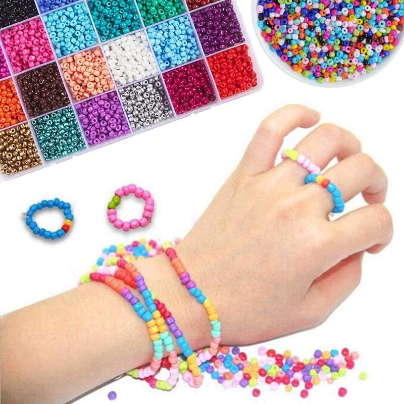 

Seed Beads for Bracelets 2mm Colored Small Glass Pony Beads for Bracelets Jewelry Making Crafts 24000 Pcs (24 Color)