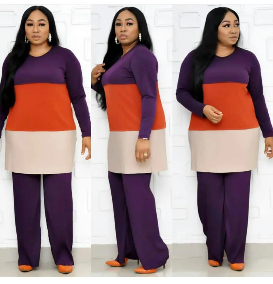 Плиссированная свободная футболка с круглым вырезом + свободные плиссированные