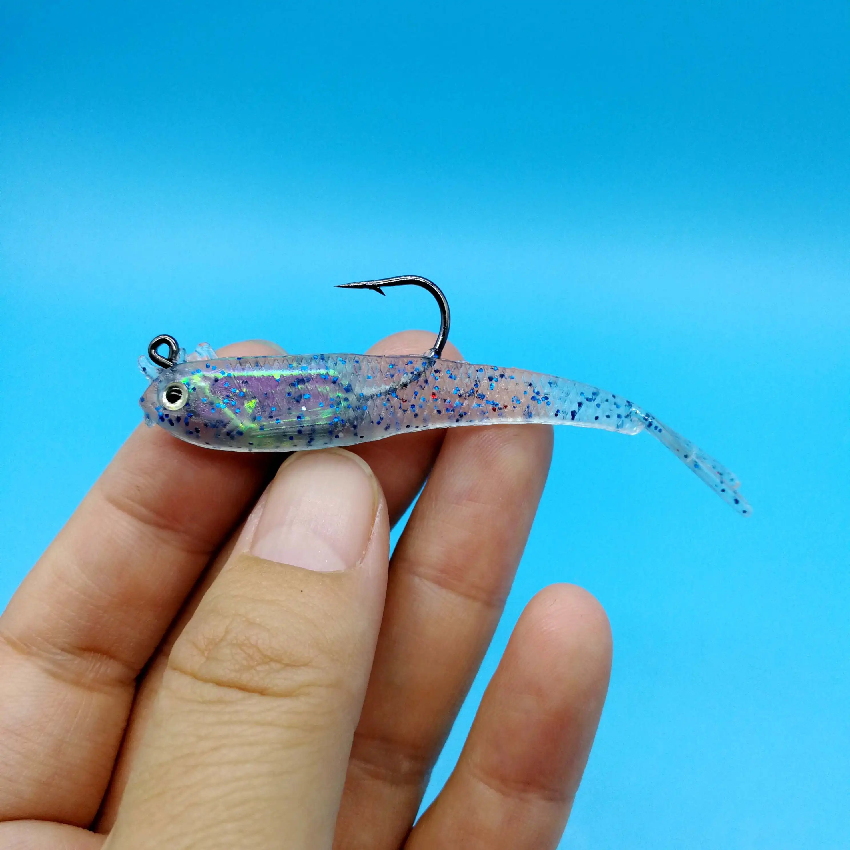 HOOFISH 20 шт./лот Мягкая приманка с крюком 5g/75 мм силиконовая искусственная морской