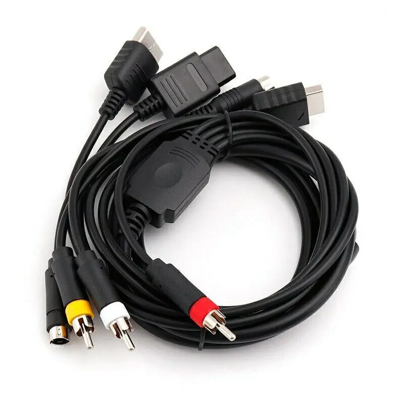 AV S-Video Cable For Game Console Sega Saturn SS DC PS1 PS2 SNES SFC Nintendo 64 NGC |