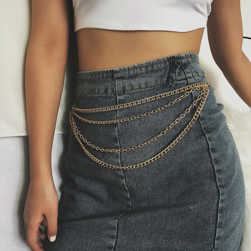 Новинка роскошная металлическая цепочка на талию BLA золотистая для тела