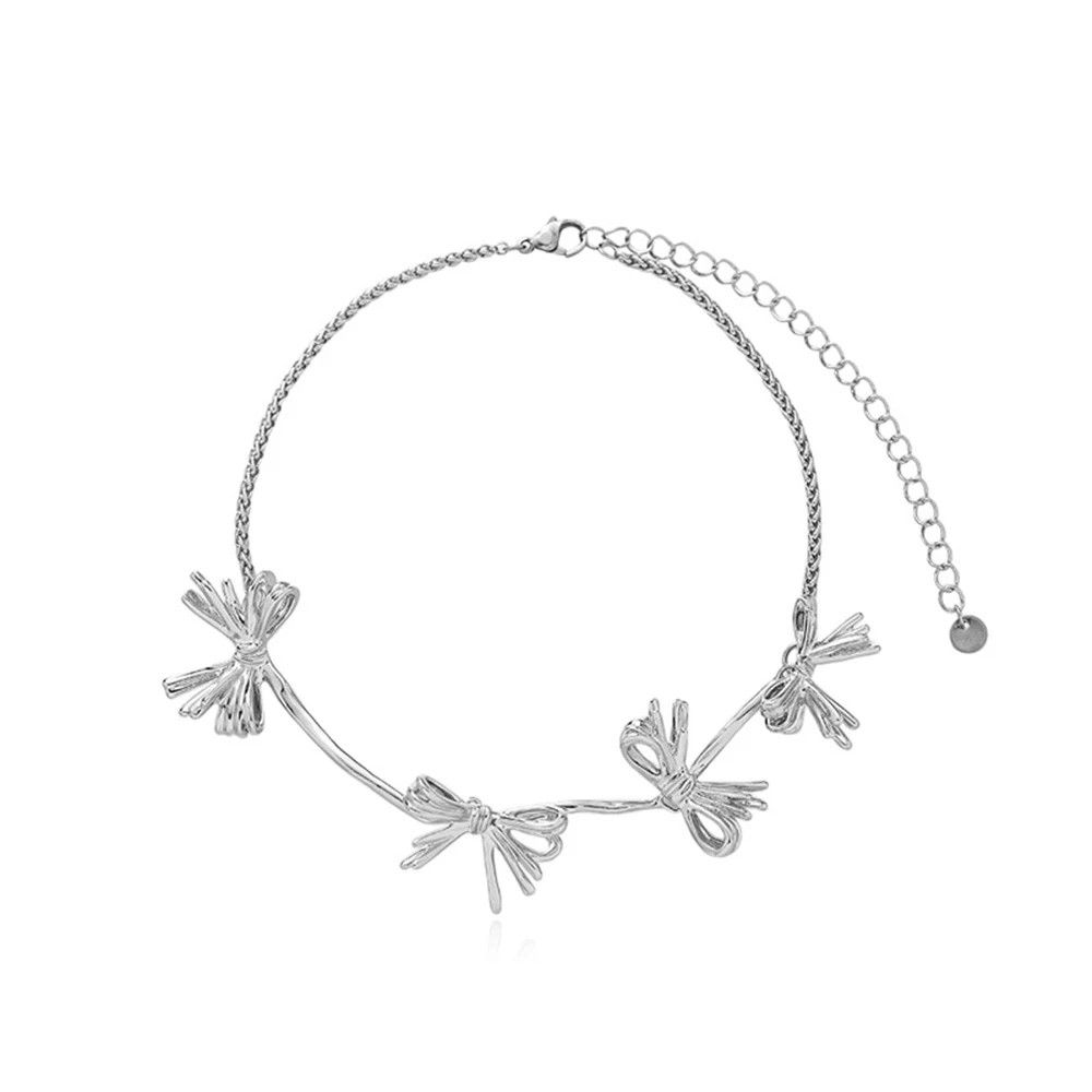 

New Fashionable Personality Butterfly Short Chain Woven Bowknot Necklace Collar Ladies Bone Chain Necklace