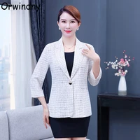 orwindny office lady blazer one button slim fashion suit jacket women 5xl autumn and autumn clothing print coat
