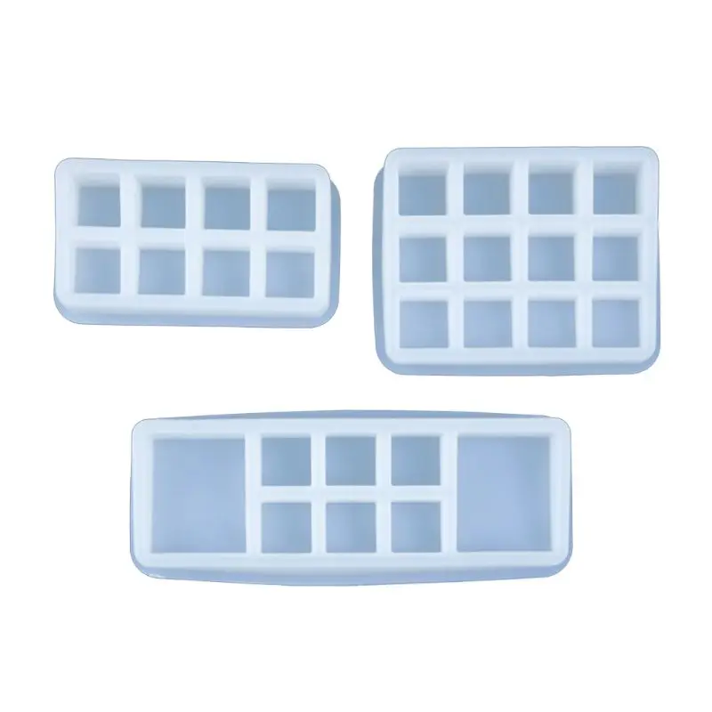 

Crystal Epoxy Resin Mold Square Lattice Lipstick Storage Box Casting Silicone Mould DIY Crafts Desktop Decor Making Tool 32CF