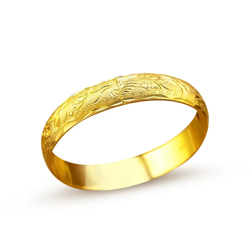 

14K Gold Plated Bracelet for Women Wedding Anniversary Souvenir Jewelry Gifts Dragon Phoenix Pattern Buckle Vintage Bracelet