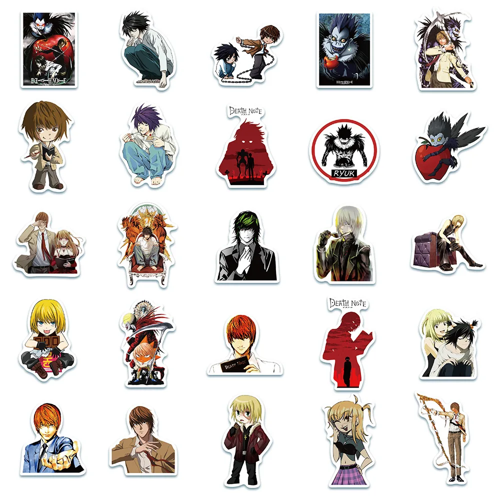 10/30/50PCS Death Note Animation Cartoon Personality Decoration Graffiti Waterproof Sticker Notebook Skateboard Helmet Wholesale images - 6