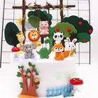 Украшение для торта в виде животных, украшение для торта, вечеринка на день рождения, сафари в джунглях, вечеринка в виде животных, первый день рождения ребенка, вечеринка в честь Дня рождения, декор для детей