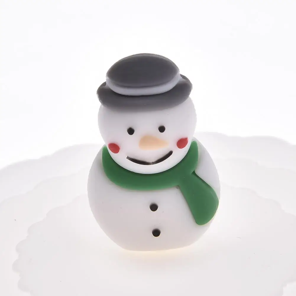 Силиконовая антипылезащитная Крышка для стаканчиков со снеговиком стеклянные