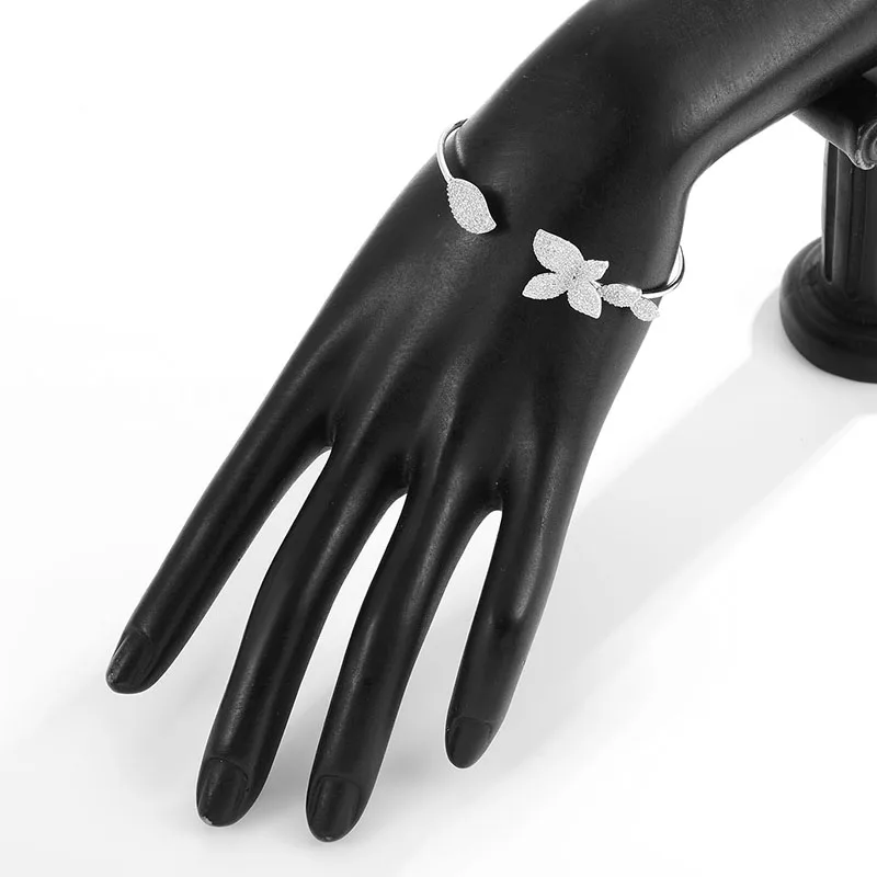 Shineland Очаровательный роскошный кубический цирконий Кристалл Бабочка Листья