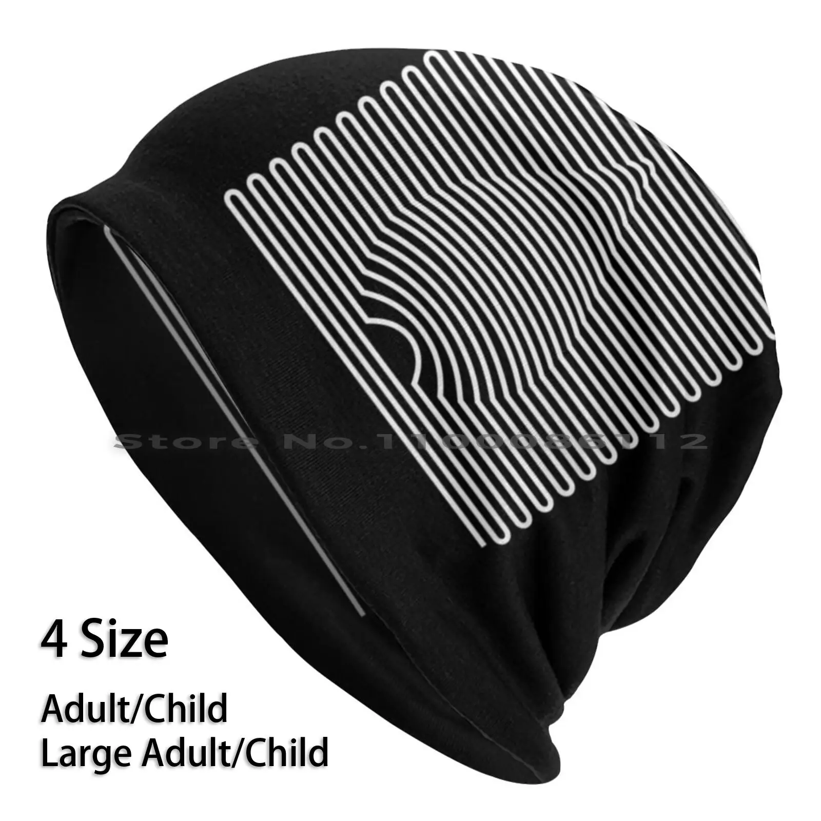 

Water Division Beanies Knit Hat Water Droplet Optical Illusion Lines Album Cover Brimless Knitted Hat Skullcap Gift Casual