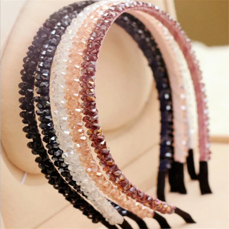 Обруч стразы для волос с цветочным рисунком девушек блестящий роскошный обруч