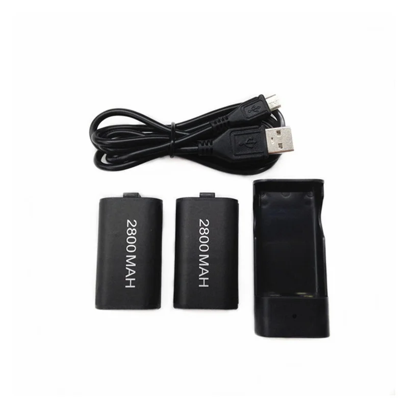 

2pcs 2800mAh Lithium polymer Battery Pack+USB Charging Cable For Xbox One Wireless Controller Replacement Batteries Charger Kit