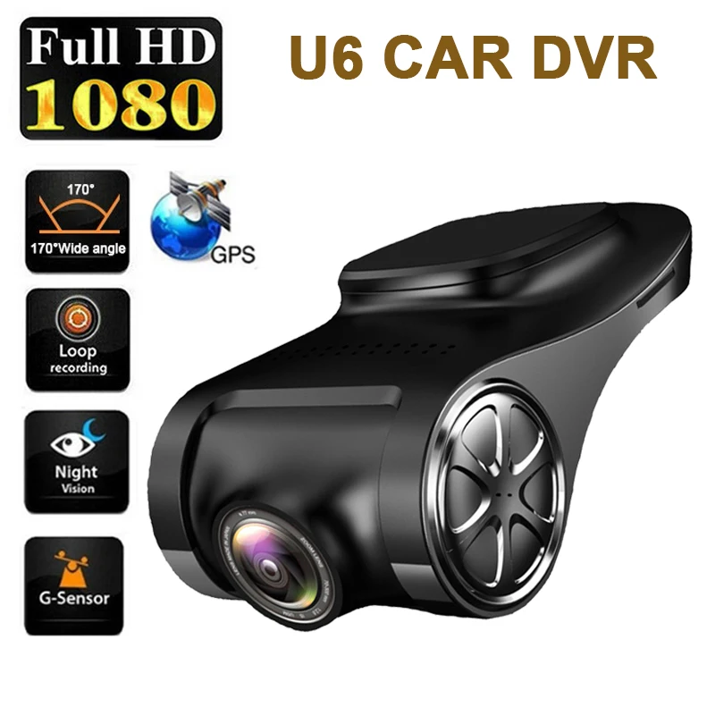 

Мини-видеорегистратор U6 автомобильный, ADAS 1080P Full HD, Android