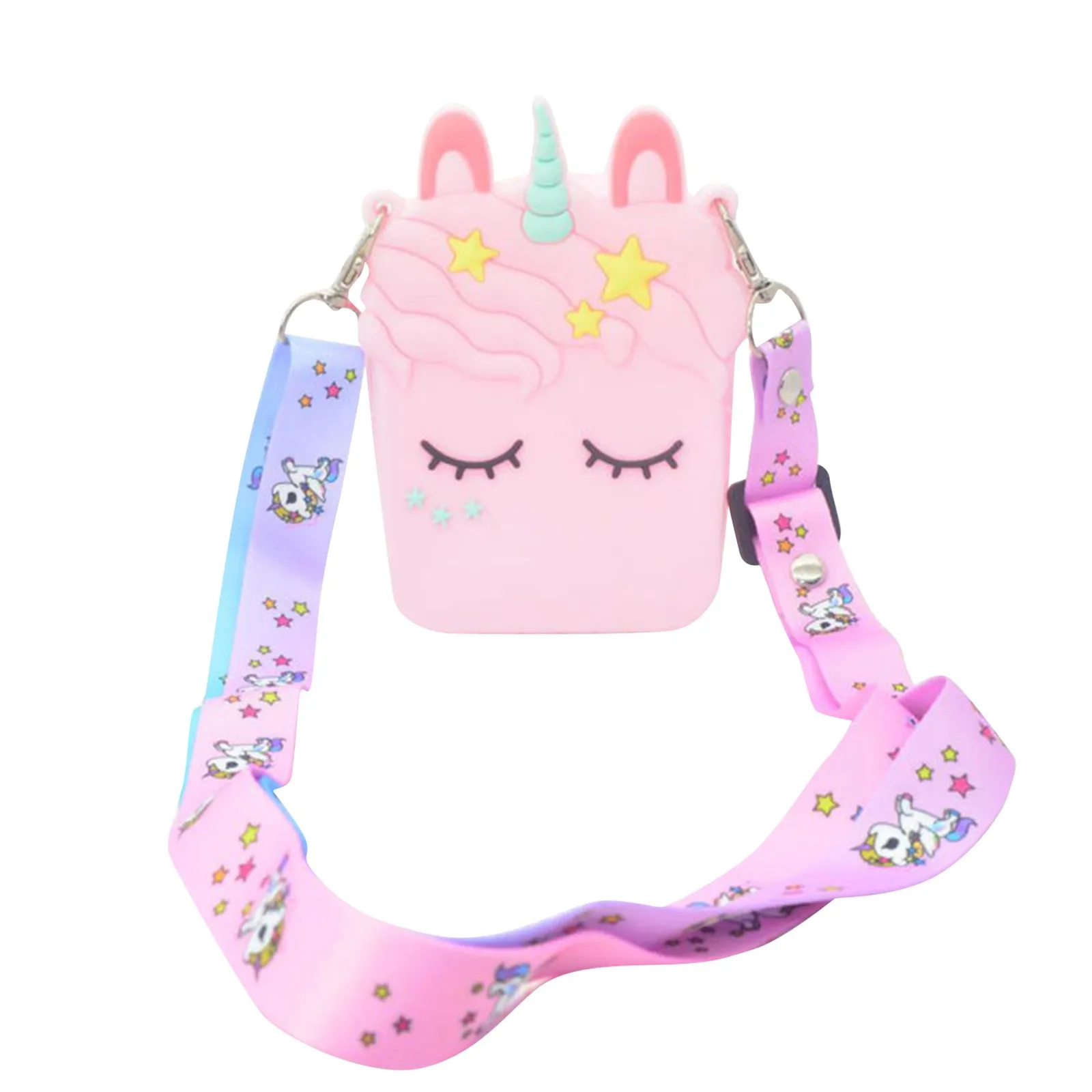 

Silicone Rainbow Unicorn Coin Wallet Women Bag Push Bubble Fidget Sensory Backpack Relief Funny Anti-stress Hand Toys антистресс