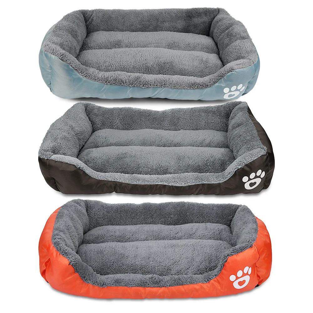 New M/L Size 3 Color Paw Print Pet Sofa Dog Cat Warm Bed Waterproof Bottom Soft Fleece Mat House Petshop Cama Perro | Дом и сад