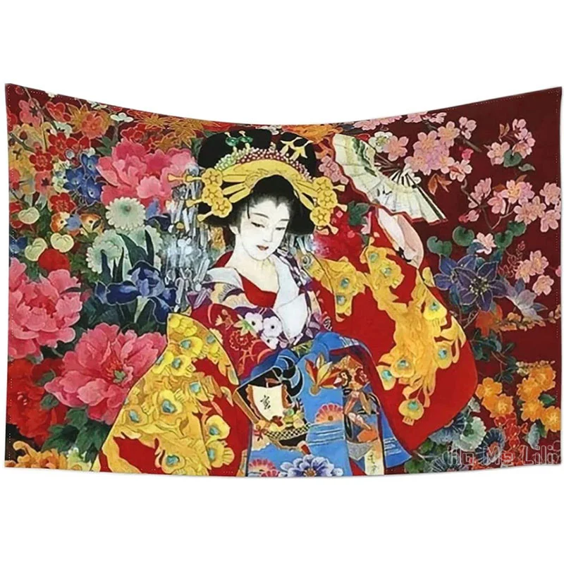 

Japanese Geisha Girl By Ho Me Lili Tapestry Wall Hanging Nature Home Decorations For Living Room Bedroom Dorm